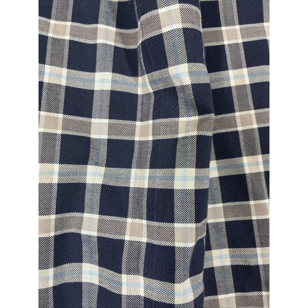 Brooks Brothers 1818 Non-Iron Slim Fit XL Blue Plaid L/S Men's Oxford Logo Check - Picture 8 of 14
